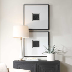 Origins Shadow Boxes Black/White (Set of 2) - Ornate Home