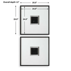 Origins Shadow Boxes Black/White (Set of 2) - Ornate Home