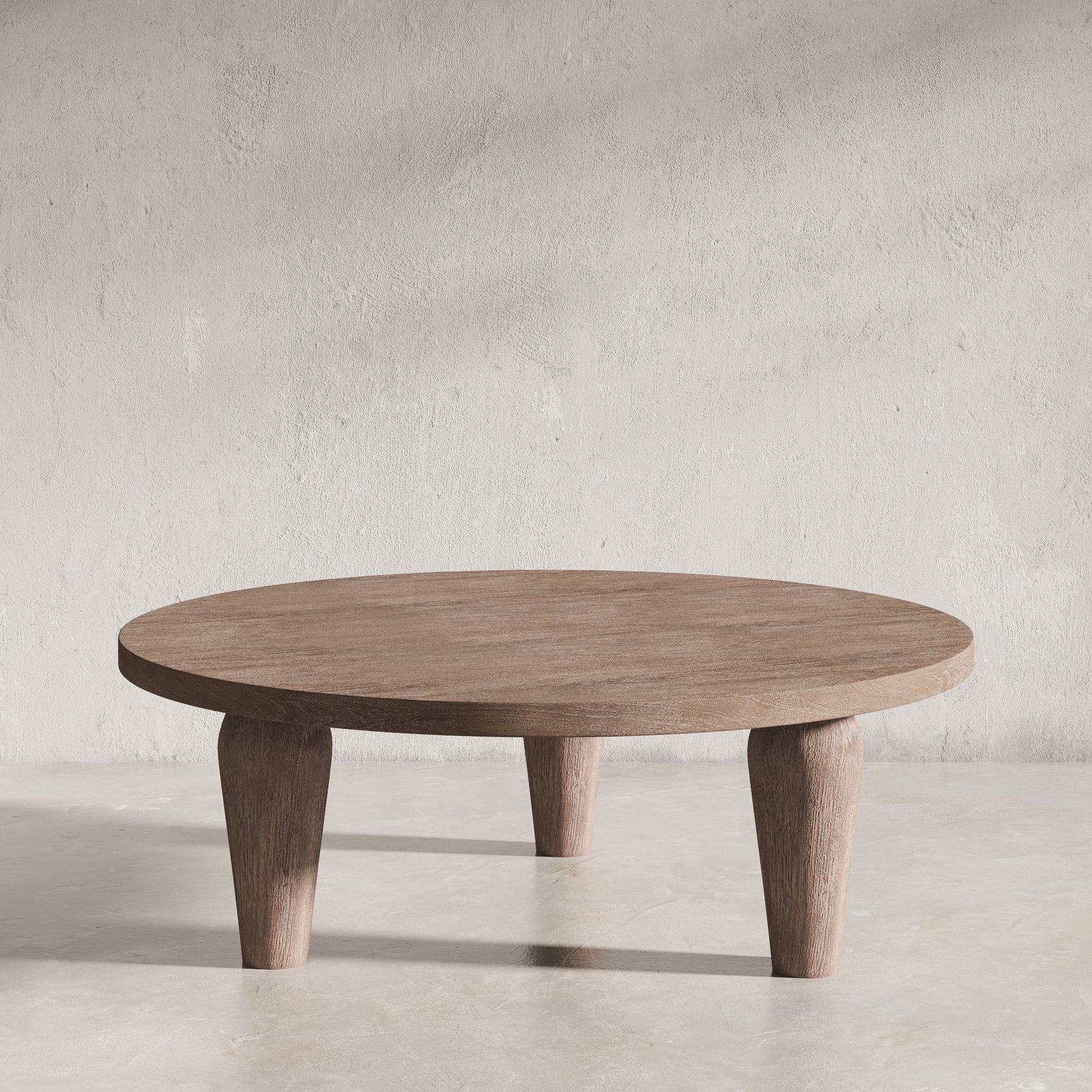 Origins Washed Sand Round Cocktail Table - Ornate Home