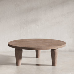 Origins Washed Sand Round Cocktail Table - Ornate Home