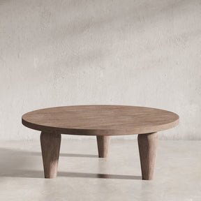 Origins Washed Sand Round Cocktail Table - Ornate Home