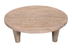 Origins Washed Sand Round Cocktail Table - Ornate Home