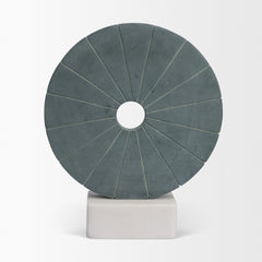 Orin Gray Marble Round Disc Decorative Object