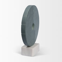 Orin Gray Marble Round Disc Decorative Object