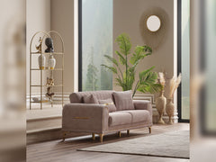 Orion Cream Convertible Loveseat - Ornate Home