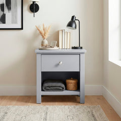 Orion Gray 1-Drawer Nightstand - Ornate Home