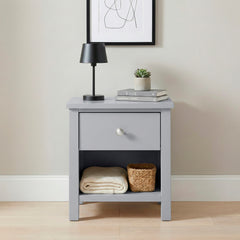 Orion Gray 1-Drawer Nightstand - Ornate Home