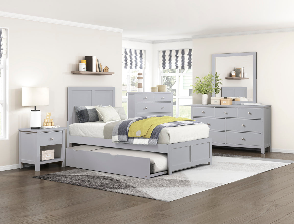 Orion Gray 5-Drawer Chest - Ornate Home