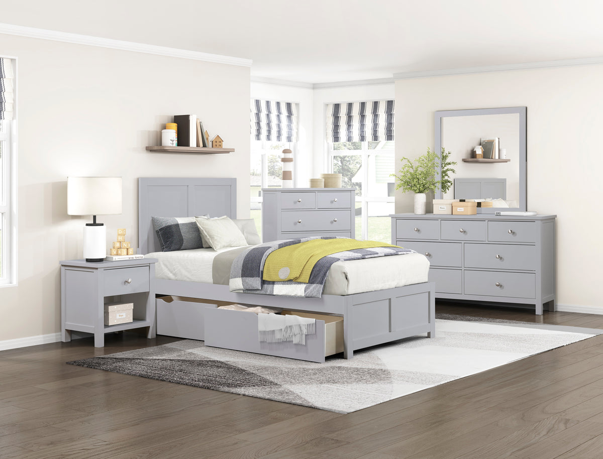 Orion Gray 5-Drawer Chest - Ornate Home
