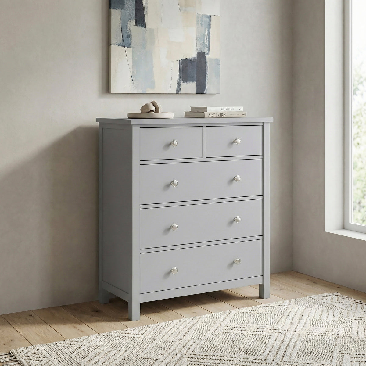 Orion Gray 5-Drawer Chest - Ornate Home