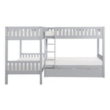 Orion Gray Corner Bunk Bed With Storage Boxes - Ornate Home