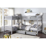 Orion Gray Corner Bunk Bed With Storage Boxes - Ornate Home