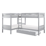 Orion Gray Corner Bunk Bed with Twin Trundle - Ornate Home
