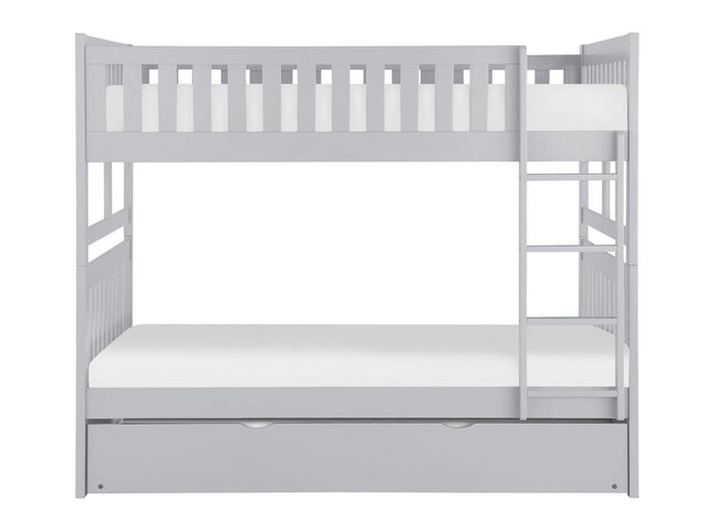 Orion Gray Full/Full Bunk Bed with Twin Trundle - Ornate Home