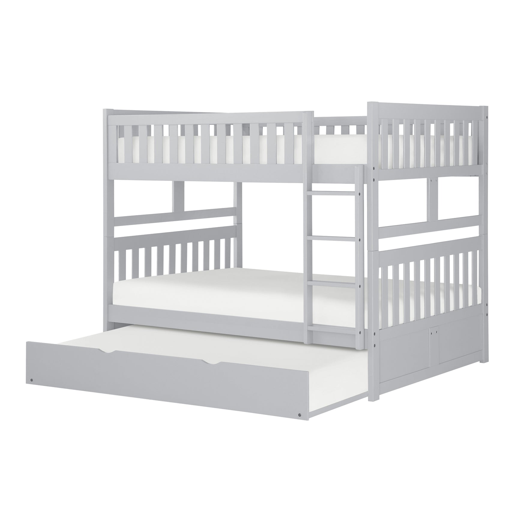 Orion Gray Full/Full Bunk Bed with Twin Trundle - Ornate Home