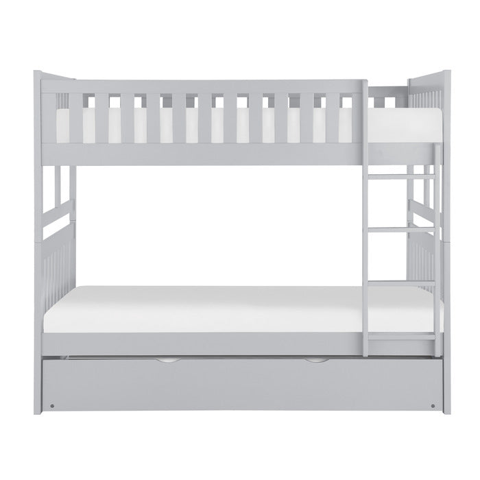 Orion Gray Full/Full Bunk Bed with Twin Trundle - Ornate Home
