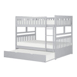 Orion Gray Full/Full Bunk Bed with Twin Trundle - Ornate Home