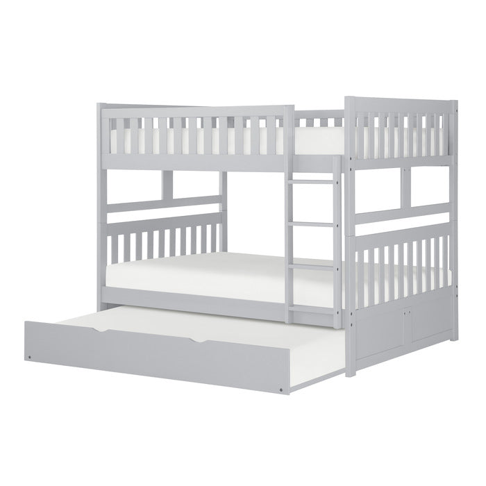 Orion Gray Full/Full Bunk Bed with Twin Trundle - Ornate Home