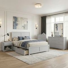 Orion Gray Full Platform Bed - Ornate Home