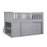 Orion Gray Low Loft Bunk with Bookcase & 2 Dressers - Ornate Home