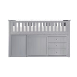 Orion Gray Low Loft Bunk with Bookcase & 2 Dressers - Ornate Home
