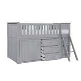 Orion Gray Low Loft Bunk with Bookcase & 2 Dressers - Ornate Home