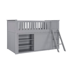 Orion Gray Low Loft Bunk with Bookcase & 2 Dressers - Ornate Home