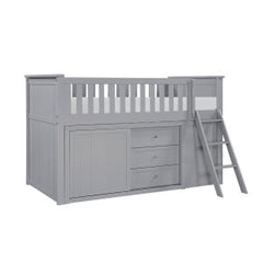 Orion Gray Low Loft Bunk with Bookcase & 2 Dressers - Ornate Home