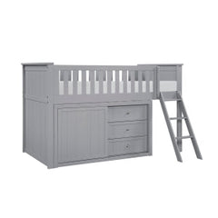 Orion Gray Low Loft Bunk with Bookcase&Dresser - Ornate Home