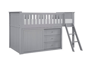 Orion Gray Low Loft Bunk with Dresser - Ornate Home