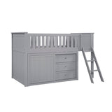 Orion Gray Low Loft Bunk with Dresser - Ornate Home