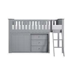 Orion Gray Low Loft Bunk with Dresser - Ornate Home