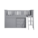 Orion Gray Low Loft Bunk with Dresser - Ornate Home