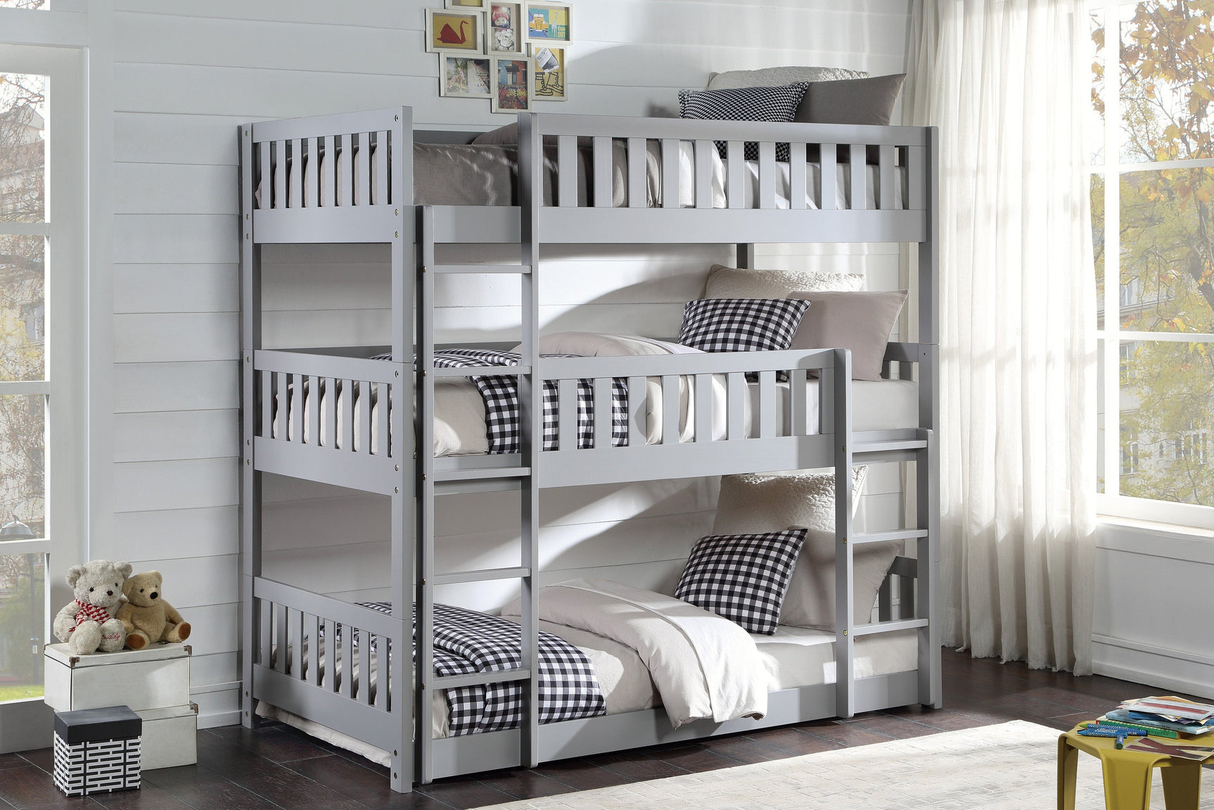 Orion Gray Triple Bunk Bed - Ornate Home