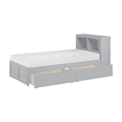 Orion Gray Twin Bookcase Bed - Ornate Home