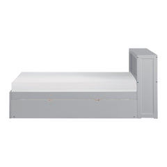 Orion Gray Twin Bookcase Bed with Trundle - Ornate Home