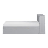 Orion Gray Twin Bookcase Bed with Trundle - Ornate Home