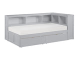 Orion Gray Twin Bookcase Corner Bed - Ornate Home