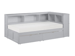 Orion Gray Twin Bookcase Corner Bed - Ornate Home
