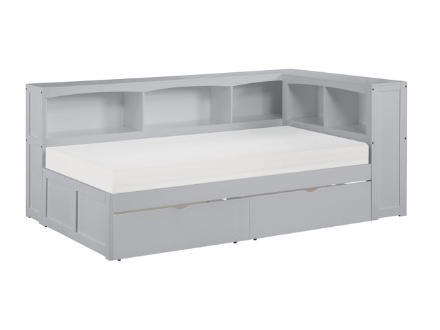 Orion Gray Twin Bookcase Corner Bed - Ornate Home