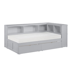 Orion Gray Twin Bookcase Corner Bed - Ornate Home