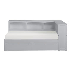 Orion Gray Twin Bookcase Corner Bed - Ornate Home