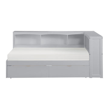 Orion Gray Twin Bookcase Corner Bed - Ornate Home