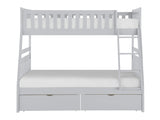 Orion Gray Twin/Full Bunk Bed With Storage Boxes - Ornate Home