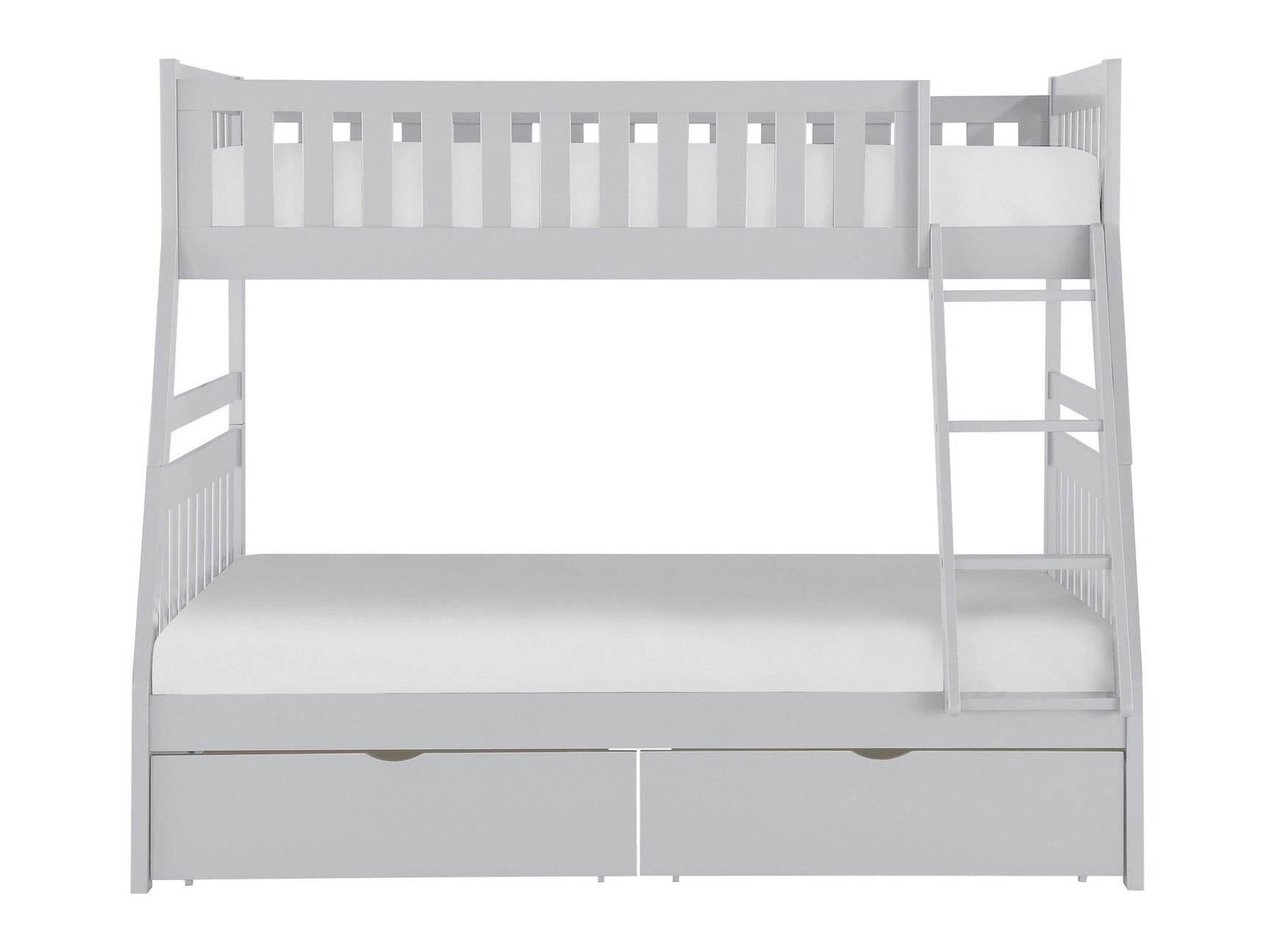 Orion Gray Twin/Full Bunk Bed With Storage Boxes - Ornate Home