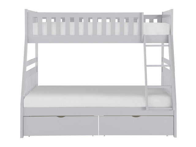 Orion Gray Twin/Full Bunk Bed With Storage Boxes - Ornate Home