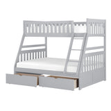 Orion Gray Twin/Full Bunk Bed With Storage Boxes - Ornate Home