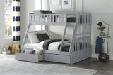 Orion Gray Twin/Full Bunk Bed With Storage Boxes - Ornate Home