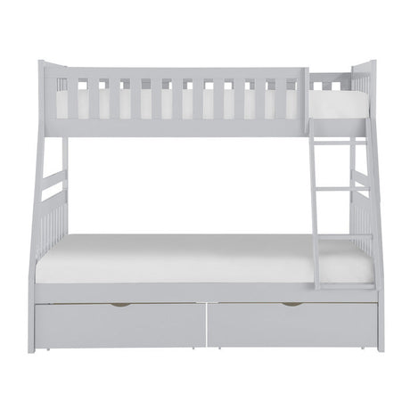 Orion Gray Twin/Full Bunk Bed With Storage Boxes - Ornate Home