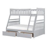 Orion Gray Twin/Full Bunk Bed With Storage Boxes - Ornate Home